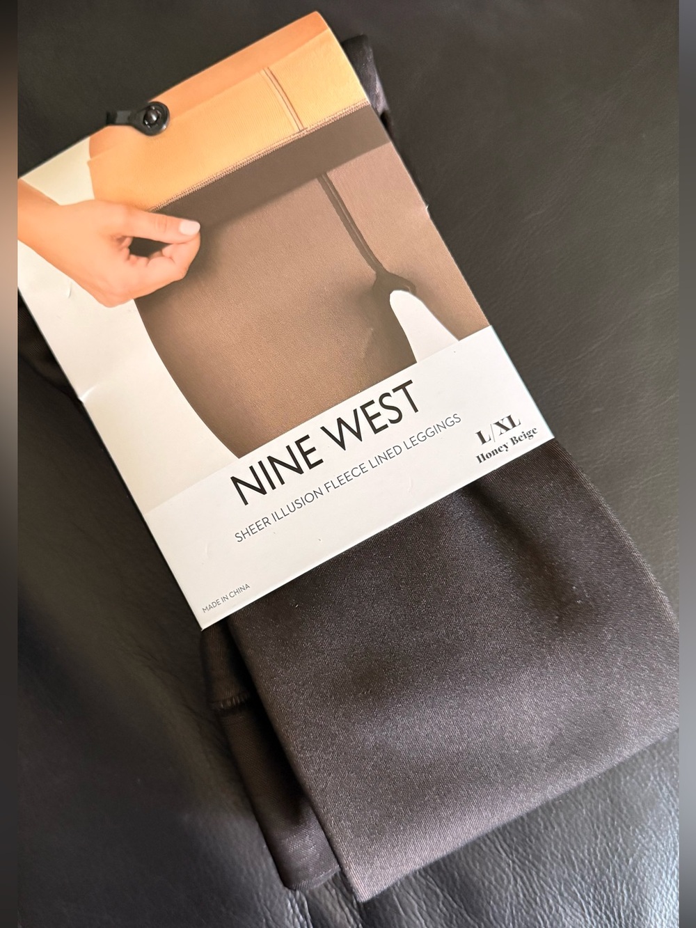 Nine West Sheer Illusion Fleece Leggings